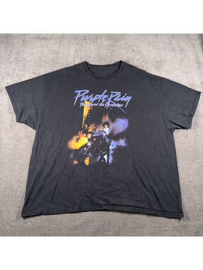 Prince Purple Rain Graphic T-Shirt Size 3XL Black